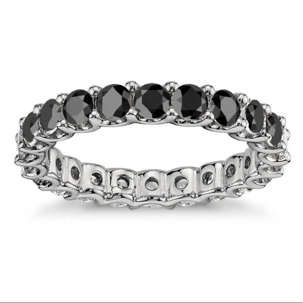 4MM Black CZ Eternity Band